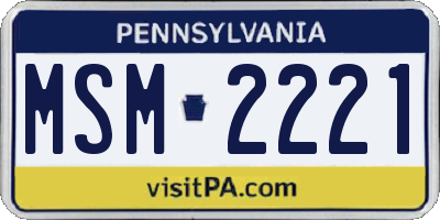PA license plate MSM2221