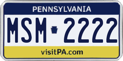 PA license plate MSM2222