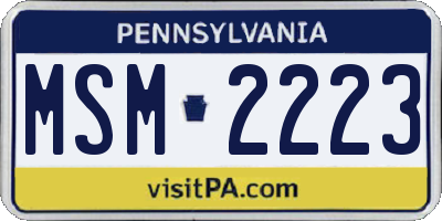 PA license plate MSM2223