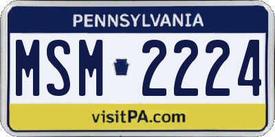 PA license plate MSM2224