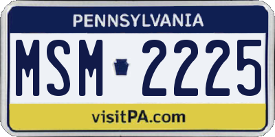 PA license plate MSM2225