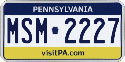 PA license plate MSM2227