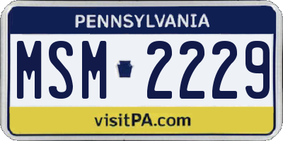 PA license plate MSM2229