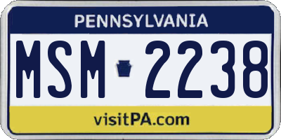 PA license plate MSM2238