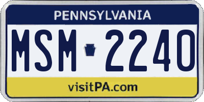 PA license plate MSM2240