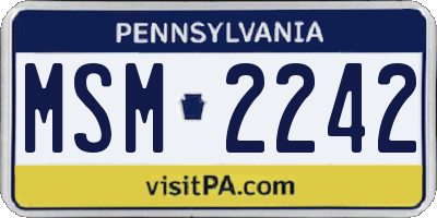 PA license plate MSM2242