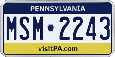 PA license plate MSM2243