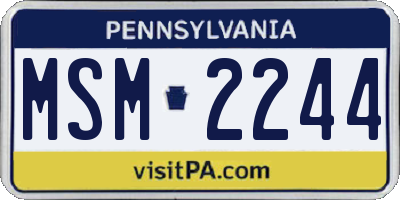 PA license plate MSM2244