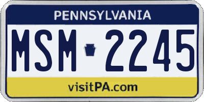 PA license plate MSM2245