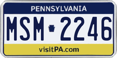 PA license plate MSM2246