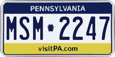 PA license plate MSM2247