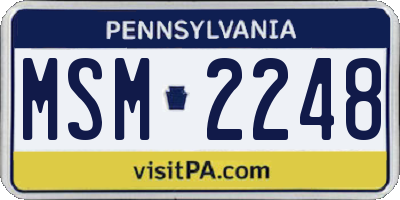 PA license plate MSM2248