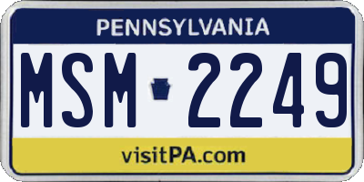 PA license plate MSM2249