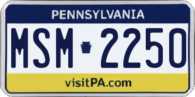 PA license plate MSM2250
