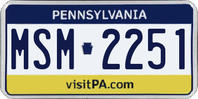 PA license plate MSM2251