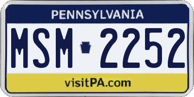 PA license plate MSM2252