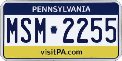 PA license plate MSM2255