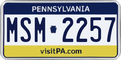 PA license plate MSM2257