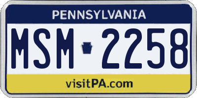 PA license plate MSM2258