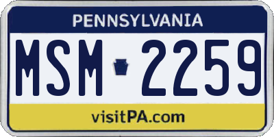 PA license plate MSM2259