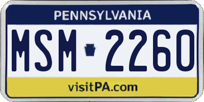 PA license plate MSM2260