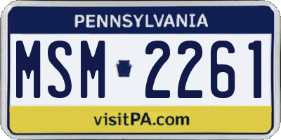 PA license plate MSM2261