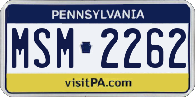 PA license plate MSM2262