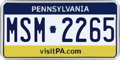 PA license plate MSM2265