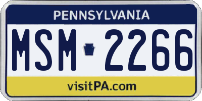 PA license plate MSM2266