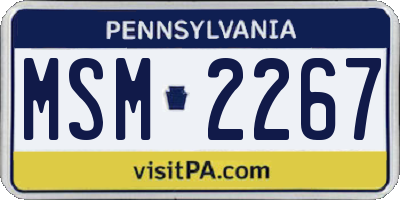 PA license plate MSM2267