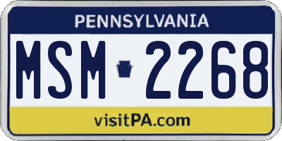 PA license plate MSM2268