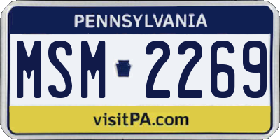 PA license plate MSM2269