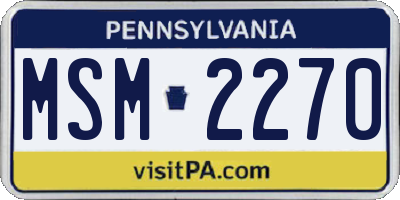 PA license plate MSM2270