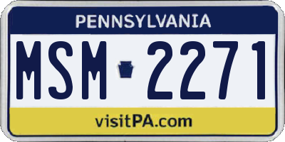 PA license plate MSM2271