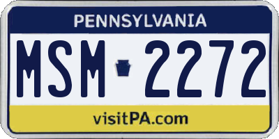 PA license plate MSM2272