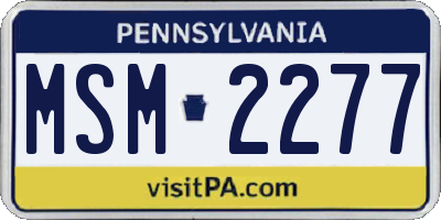 PA license plate MSM2277
