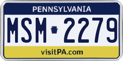 PA license plate MSM2279