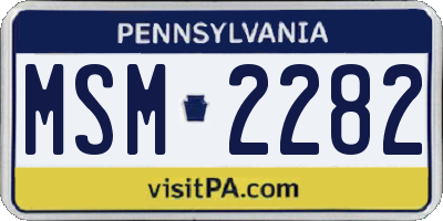 PA license plate MSM2282