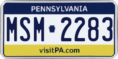 PA license plate MSM2283