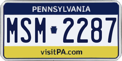 PA license plate MSM2287