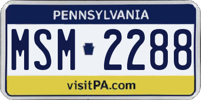 PA license plate MSM2288