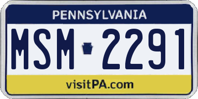 PA license plate MSM2291