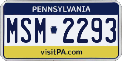 PA license plate MSM2293
