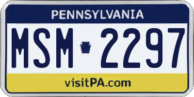 PA license plate MSM2297