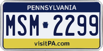 PA license plate MSM2299