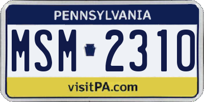 PA license plate MSM2310