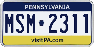 PA license plate MSM2311