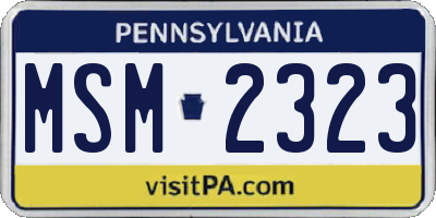 PA license plate MSM2323