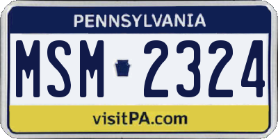 PA license plate MSM2324