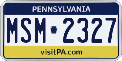 PA license plate MSM2327